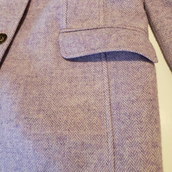 Talbots purple herringbone wool blend blazer jacket size 12 - Picture 7 of 13